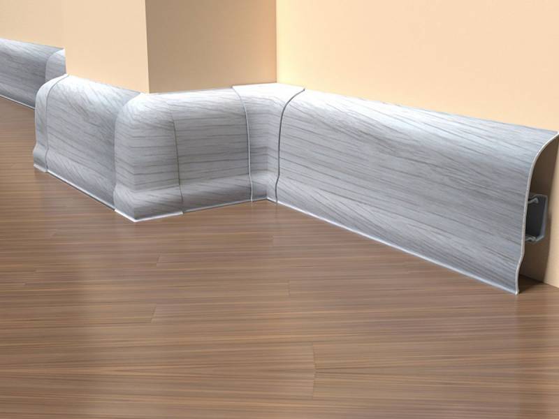 Плинтус пластиковый KЛАССИК 55 Дизайн - 210 Дуб пепельный